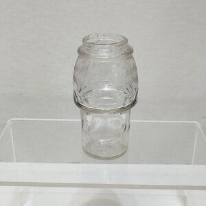 Victorian Era Condiment Cruet Glass Etched w/ Ornate Design Original Antique